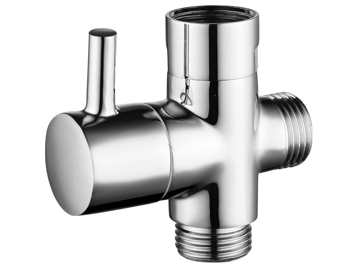 Válvula 3 Vías Latón Macizo G1/2'' Para Ducha Mano Y Fija Universal Chrome Dsf007