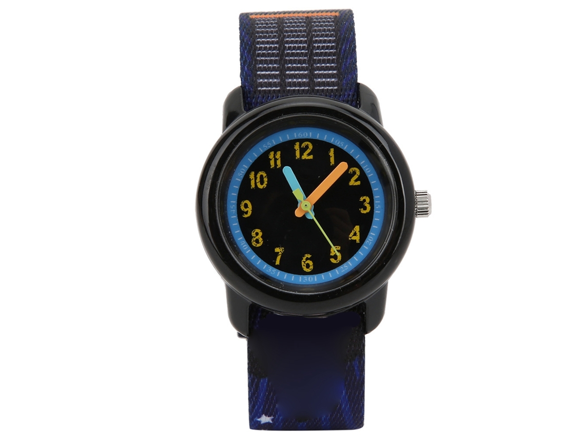 Reloj infantil de cuarzo modelo 2026 con correa de cinta impermeable y estampado de dibujos animados para niños.
