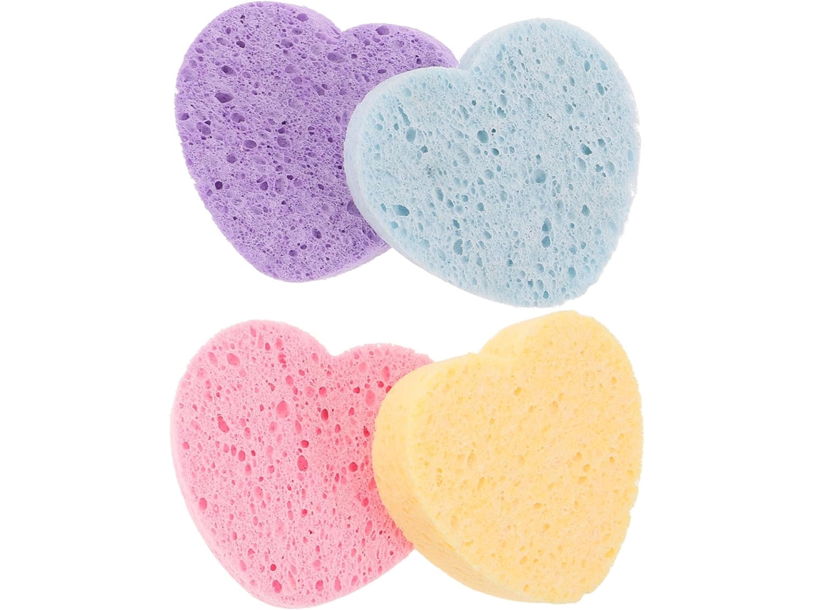 Juego De 4 Esponjas Artísticas Con Forma De Corazón Para Limpiar Acuarelas Y Pinceles.