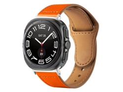 Correa de cuero para Samsung Galaxy Watch Ultra con hebilla invertida y remache FWINL (47 mm)