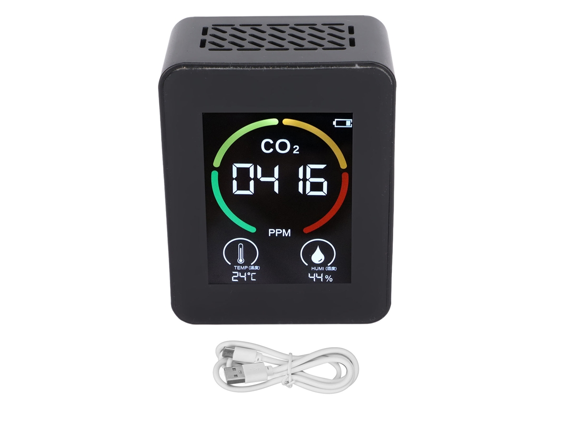 Monitor De Calidad Del Aire, Recargable Por Usb, Portátil, Para Medir La Temperatura Y Humedad, Con