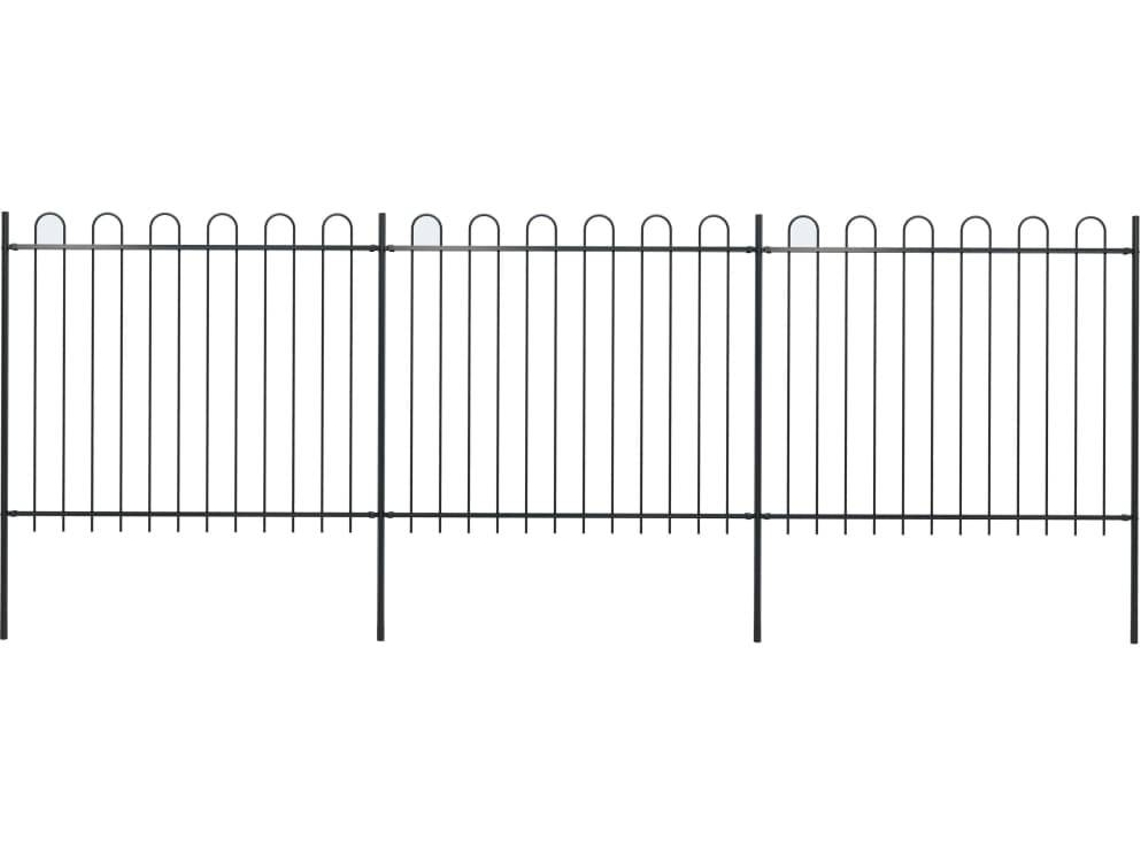Valla VIDAXL Acero Negro (5,1x1,5 m)