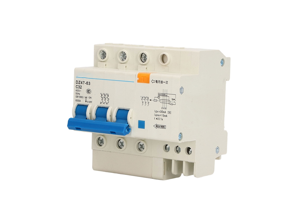 Mini Disyuntor Mcb 3p 32a 400v 6000a De Capacidad De Ruptura Para Uso Residencial, Instalación En Riel Din