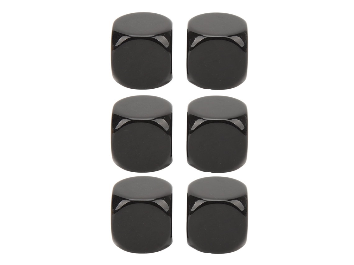 2026-6 Piezas Set De Dados Grandes Con Bordes Redondeados Impermeables Resistentes A La Oxidación Superficie Suave Para Bar Diy Negro
