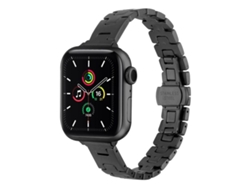 Bracelete Para Apple Watch 46/49/45/44mm - Aço Inoxidável Estilo H, 14mm Largura Preto