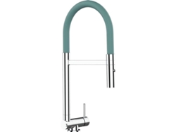 Grifo de Cocina VIZIO Plegable Hasta 45 Mm Tubo Giratoria 360° Cromado Turquesa (Latón)