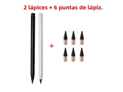 (estilo A) Juego De Lápices De Escritura Infinita, Incluye 2 Lápices Y 6 Minas De Repuesto, Borrables.