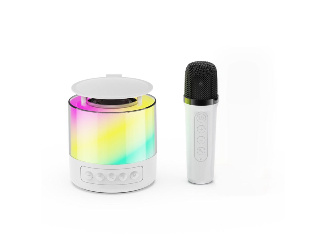 Máquina de karaoke, altavoz Bluetooth con 1 micrófono, regalo del Día del Niño Cuich (blanco)