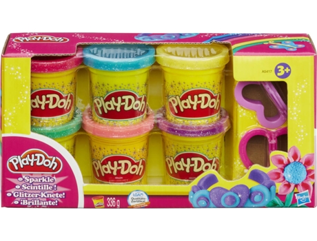 Plastilina PLAY-DOH Pack de 6 botes brillantes (Edad Mínima: 3 años)