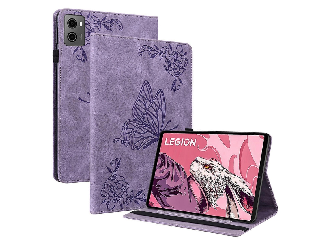 Funda para tableta Lenovo Legion Y700 Tab Gen 2 con tarjetero y funda de piel sintética color morado Chennnls (2023)