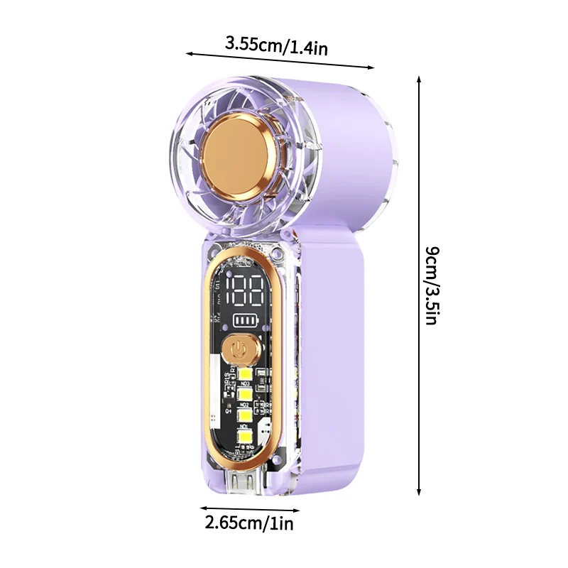 Ventilador de escritorio MDUG de 4000 mAh, silencioso y ajustable.