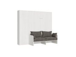 Cama de Matrimonio Sofá Kentaro Fresno Columna Izquierda ITAMOBY Blanco (220x100x123cm)