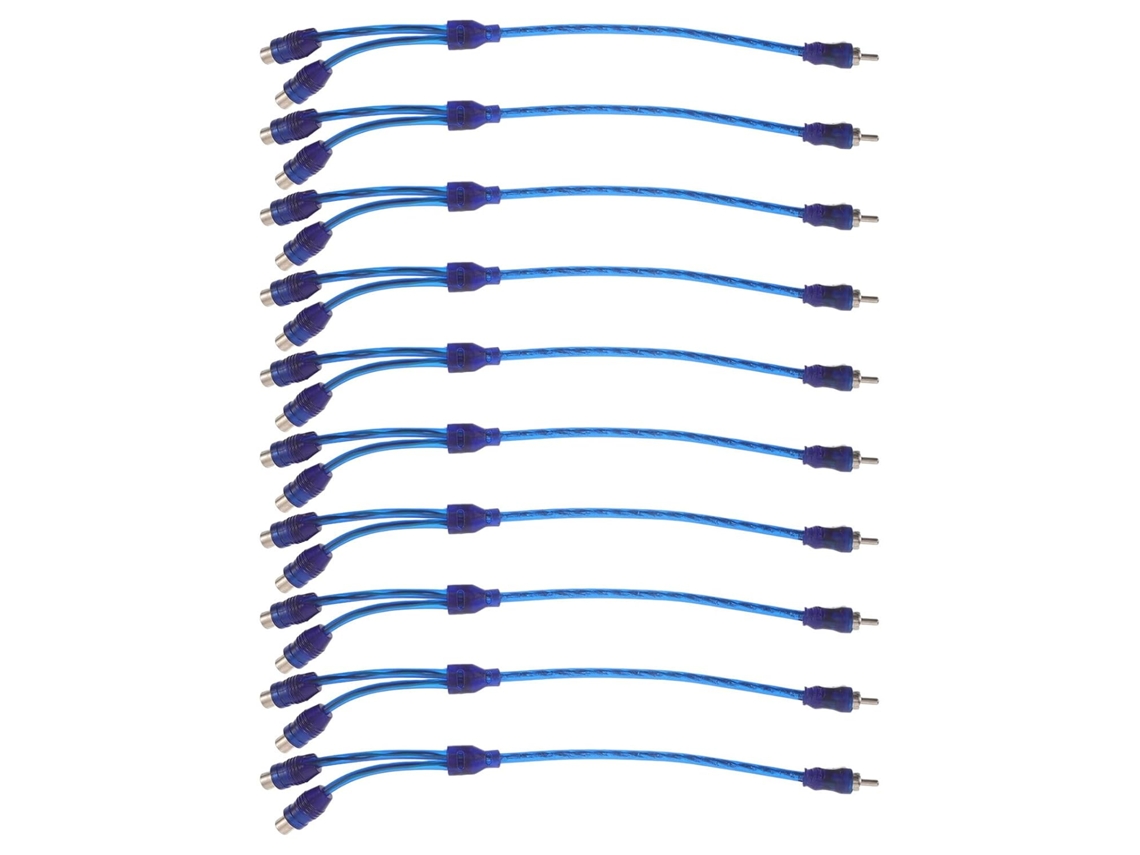 Paquete De 10 Adaptadores Rca En Y (1 Macho A 2 Hembras): Cable Divisor De Audio Estéreo De 32,5 Cm
