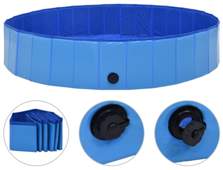 vidaXL Piscina para perros plegable PVC azul 160x30 cm