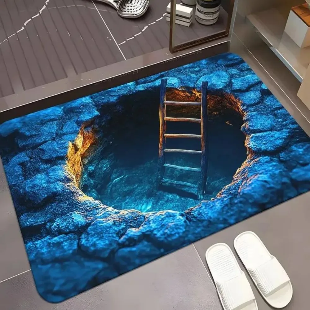 (estilo 2 60x90cm) Alfombra De Baño Antideslizante 3d, De Secado Rápido, Antideslizante