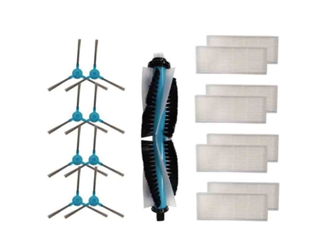 Filtros de 4 piezas para barredora Conga serie 1290 Y 1390 y 1 Juego de cepillo principal, cepillo lateral, filtros Hepa para Cecotec Conga 1390