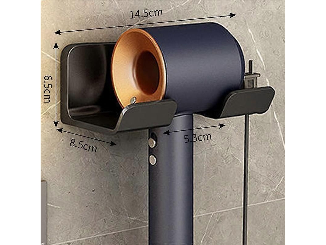 Soporte para secador de pelo, estante eléctrico de baño sin perforaciones, almacenamiento multifuncional GOKOCO