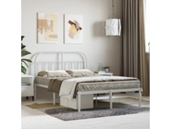 Estructura Cama Sin Colchón Con Cabecero Metal Blanco 120x200cm
