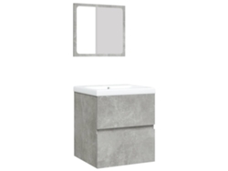 Maison Exclusive - Armario De Lavabo Con Lavamanos Y Espejo Gris Hormigón