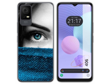 Funda Silicona para TCL 406 diseño Ojo Dibujos
