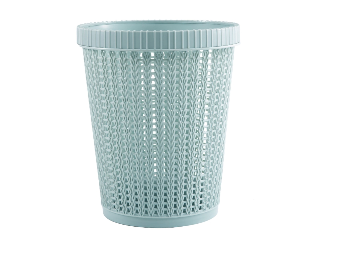 Cubo de basura redondo grande de plástico azul de Jinwei sin tapa