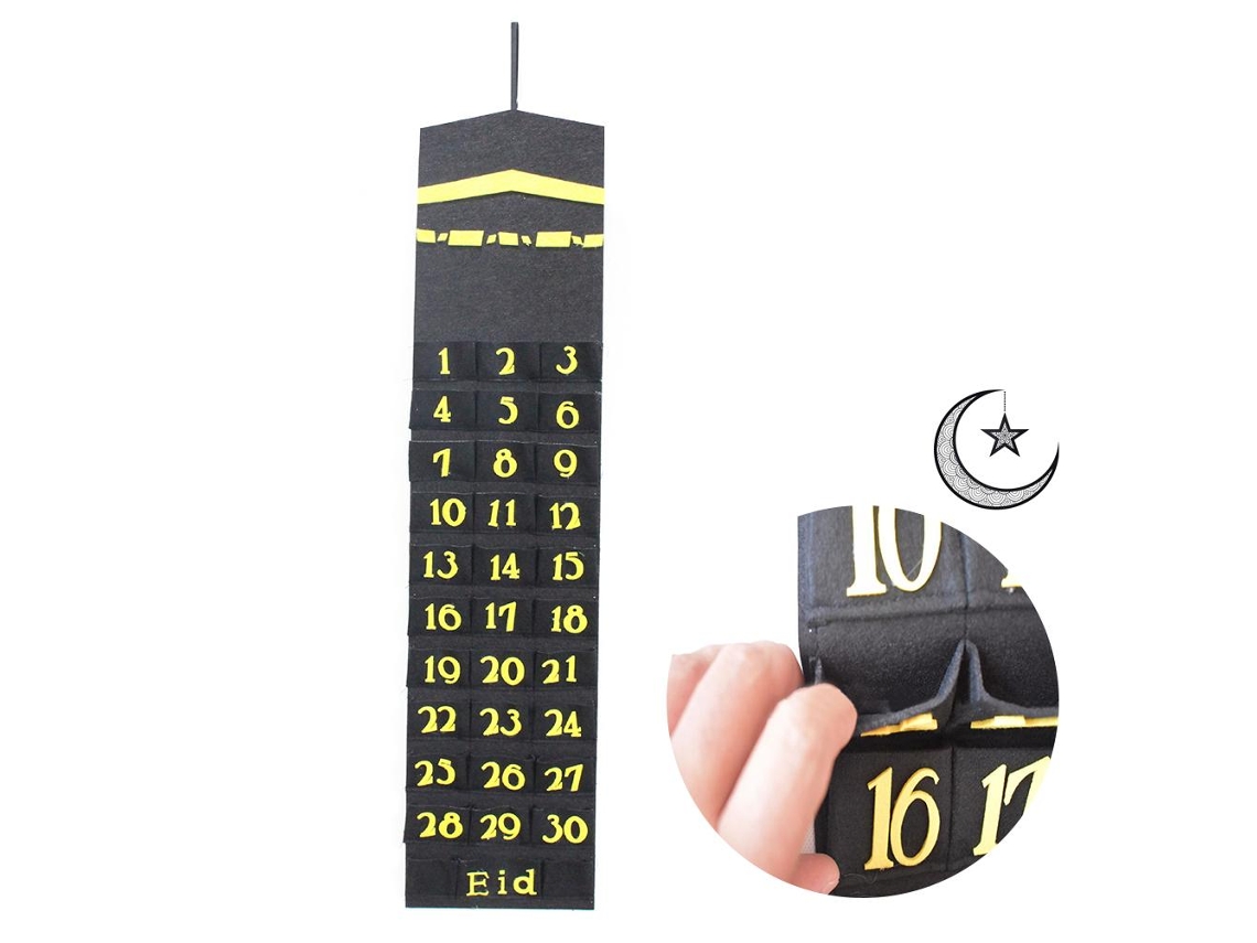 Calendario De Cuenta Regresiva De Eid Mubarak En Fieltro, Para Colgar En La Pared, Artículo Decorativo Duradero Para El Hogar.