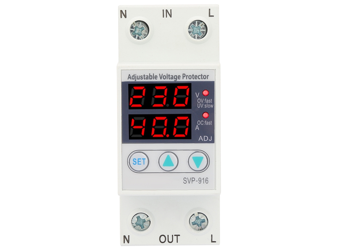 Protector Inteligente Monofásico Svp-916 230 Vca 40 A Contra Sobretensión Y Subtensión