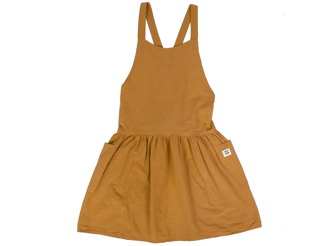 Delantal Femenino De Lino Para Cocina, Diseño Antimanchas, Color Amarillo Mostaza
