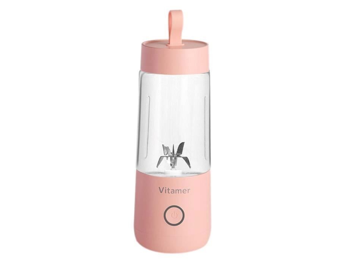 Gazechimp HOMYL Batidora de Vaso Exprimidor USB Batidora de Jugo y Fruta Taza para el Hogar Cocina Rosa