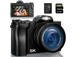 Máquinas Fotográficas Bridge SZSMART  Dc201S 5K 48Mp Automático 16X Zoom 3.5 Polegadas Tela + 128G- Preto