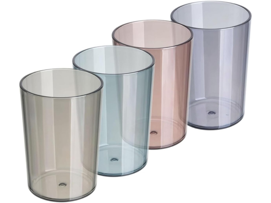 Tazas Para Enjuague Bucal Gran Capacidad Y Diseño Moderno Juego De 4 De Plástico Seguro Para Almacenamiento De Cepillos