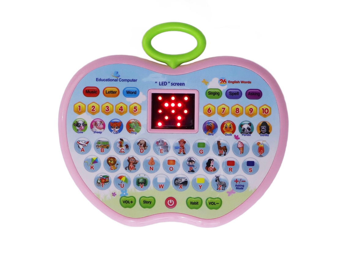 Ats-tableta Educativa Multifuncional Para Niños Con Pantalla Led, Tableta Infantil Para Niños Y Niñas, Juguete De Aprendizaje Temprano Rosa
