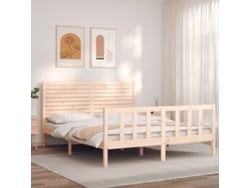 Estructura De Cama Sin Colchón Madera Maciza De Pino 160x200 Cm