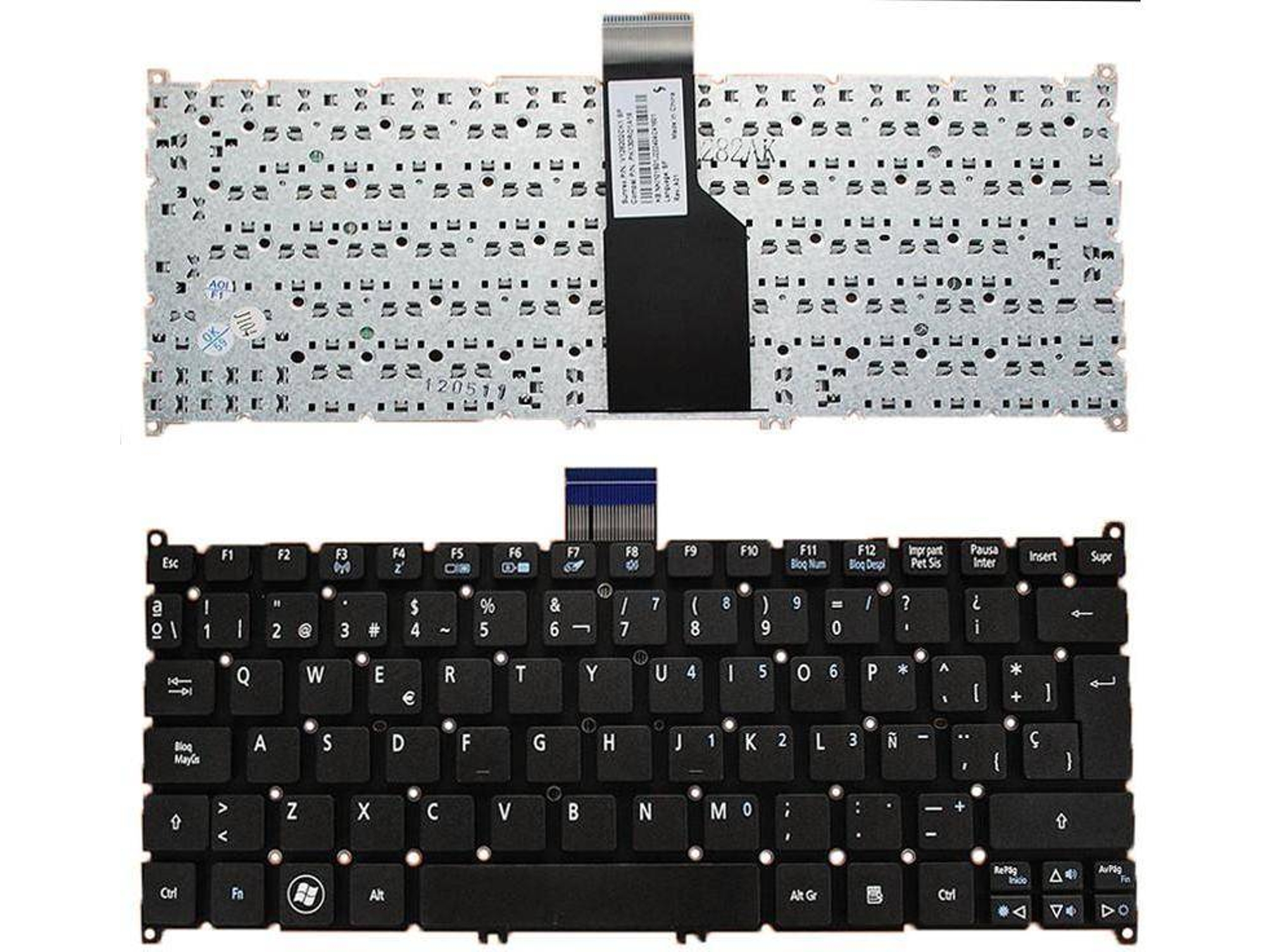 Teclado para Portátil Acer Aspire S3 S5 V5-121 One 756 Travelmate B1