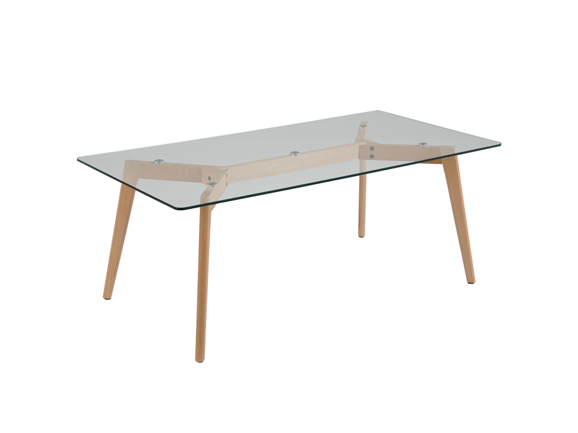 Mesa auxiliar BELIANI Hudson de Vidrio Transparente 60x120x46