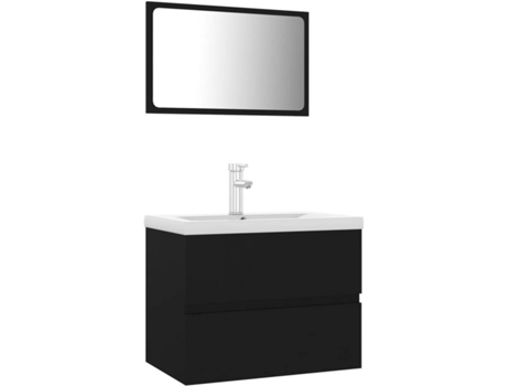 Conjunto de muebles de baño VIDAXL Negro Madera contrachapada (60x38.5x45 cm)