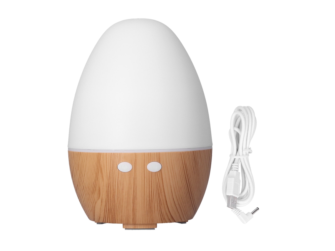 Mini humidificador de madera de 130 ml con luz nocturna para aromaterapia en el dormitorio.