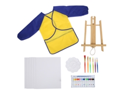 Kit De Pintura Acrílica Diy Para Niños Con Pinceles Y Delantal - Kit De Arte Infantil