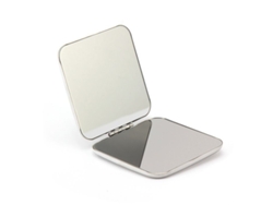2026-espejo De Maquillaje Cuadrado De Acero Inoxidable Portátil De Bolsillo 5.7x5.7cm Plata