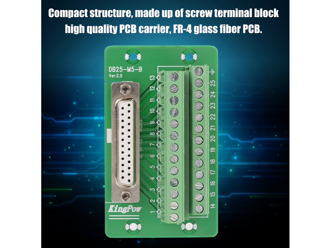 Módulo de interfaz DB25 2026 con riel DIN, placa de desconexión con terminales (conector hembra)