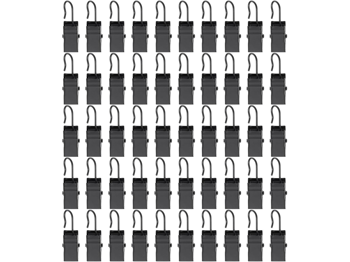 50 Piezas De Clips Para Cortinas De 32mm Acero Negro Electroforético Abrazaderas Resistentes Para Fijar Luces Tarjetas Y Decoración In