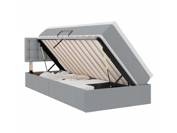Syfax™ Cama Con Almacenamiento Y Colchón Gris Claro 100 X 200 Cm