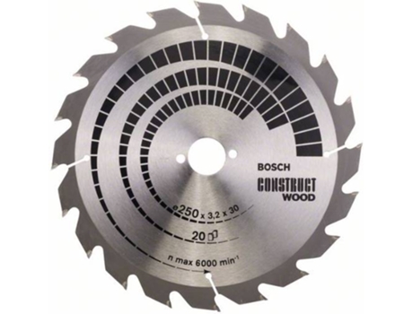 Disco de Sierra Circular BOSCH Construct Madera 250x30x3.2 mm - 20