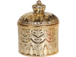 Joyería Decorativa Cerámica Dorada Práctico Tarro Almacenamiento Escritorio Soporte Prueba Polvo Esculpido