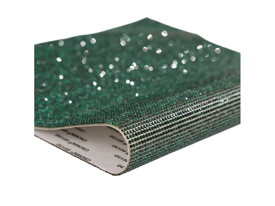 Papel de estrás hecho a mano, pegatinas autoadhesivas de estrás, funda para teléfono con estrás brillante hecha a mano (verde oscuro)