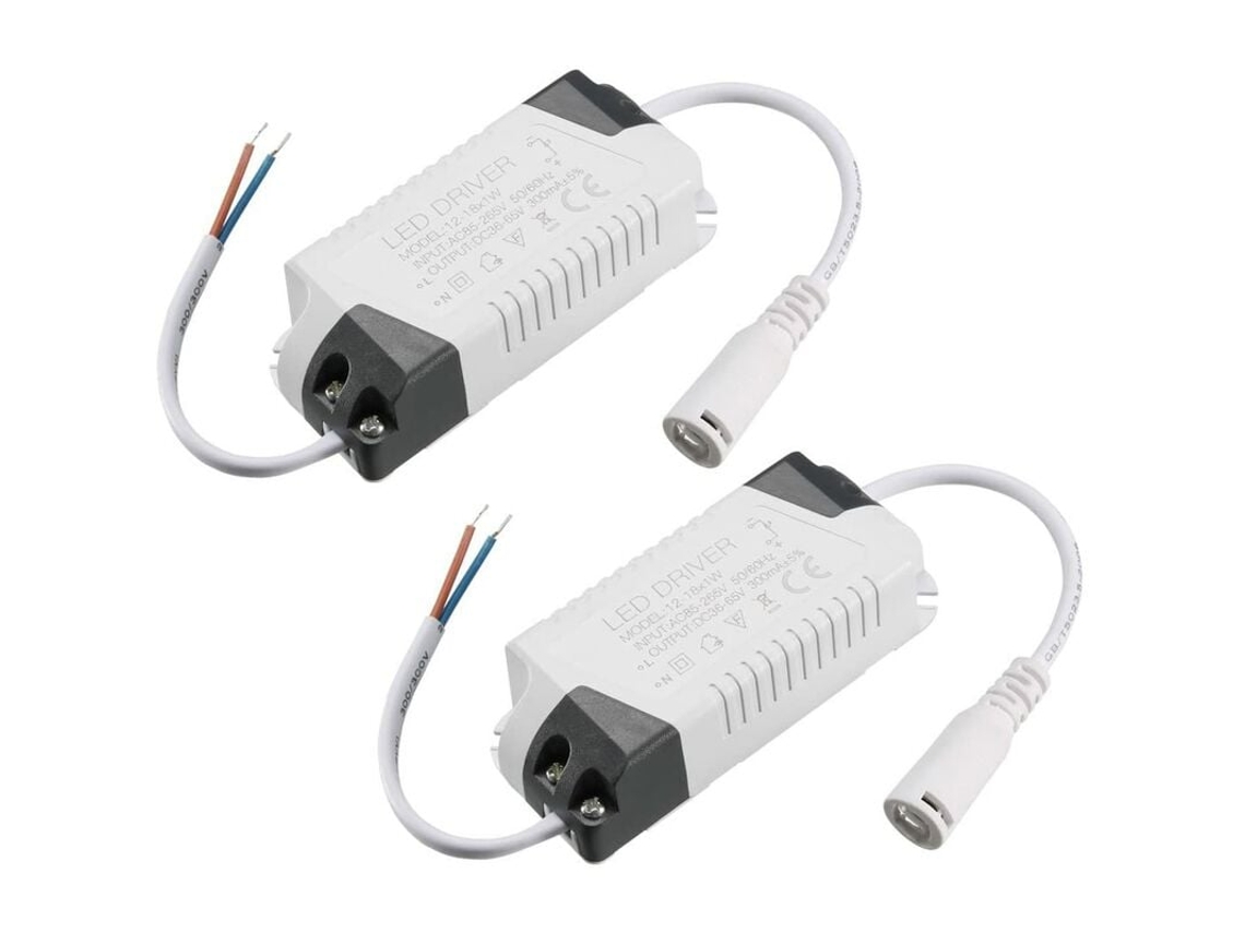 VIVILIYYA Fonte De Alimentação Led 12 18w Corrente Contínua 300ma Alta Potência Ac 85 265v Saída 36 65v Dc Transformador Para Luz De Teto Led 2 Peças