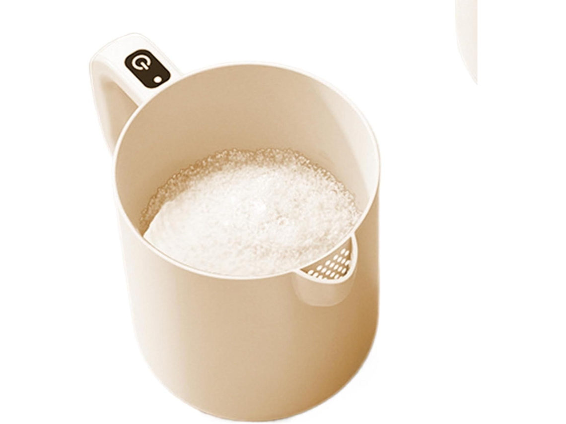 Batidora eléctrica con funciones integradas para mezclar, batir y remover | Tazón de arroz Mdug de 1 litro (blanco)