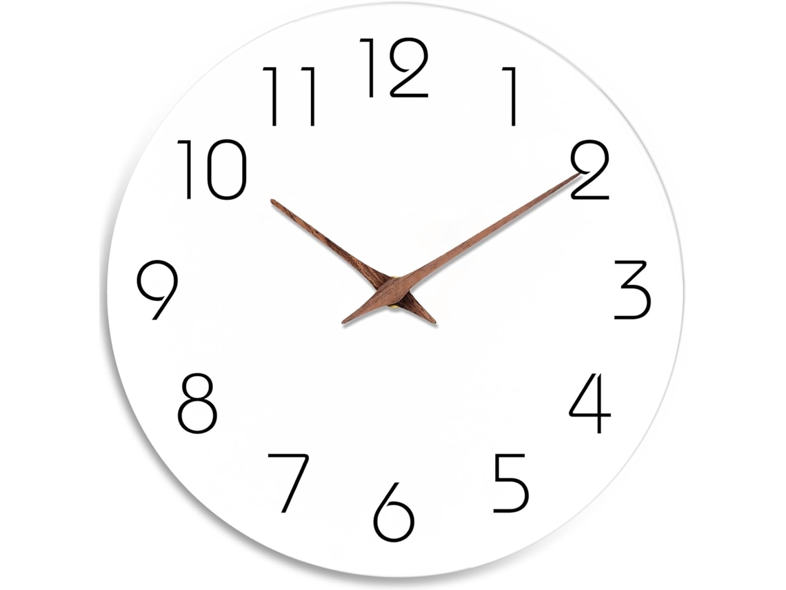 Reloj de pared negro de 30 cm, silencioso, sin tictac, moderno, sencillo y minimalista, funciona con pilas. Nicecee (30 cm)