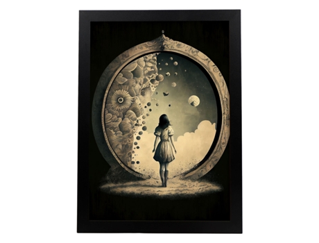 NACNIC Poster Blanco Y Negro En Estilo Surrealismo Cinematográfico Ilustraciones Y Grabados De Historieta Abstracta Y Artística A4 Marcos Blancos