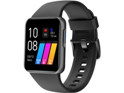 Reloj inteligente IP68 resistente al agua con pantalla de 1,4 pulgadas, color negro.